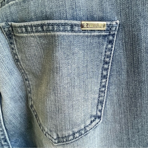 Jennifer Lopez Boyfriend Jeans Distressed Ankle Rhinestone Cuffed Comfy Women 10 - Picture 8 of 8